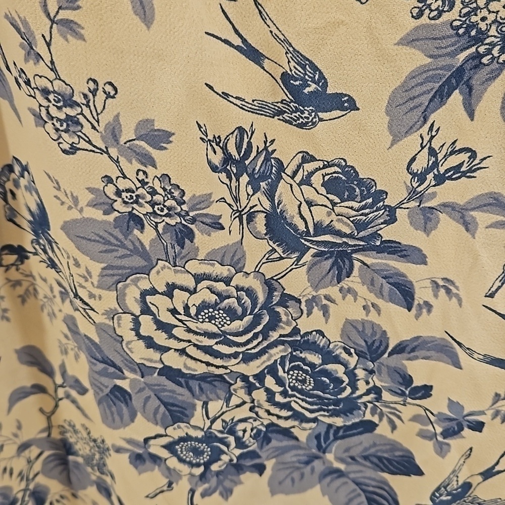 💕REFORMATION💕 Kourtney Dress ~ Pompadour Blue Floral Bird Print 4 NWT - Picture 13 of 16
